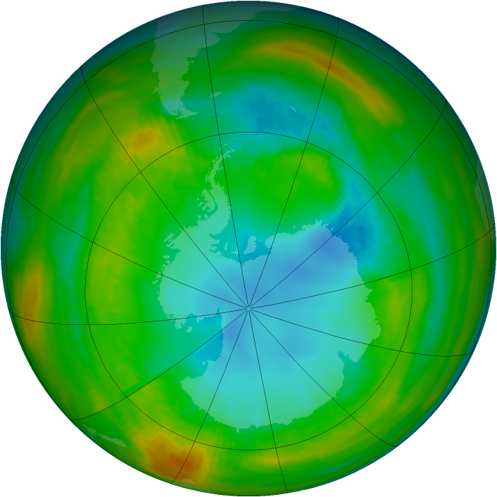 Antarctic ozone map for 09 August 1983